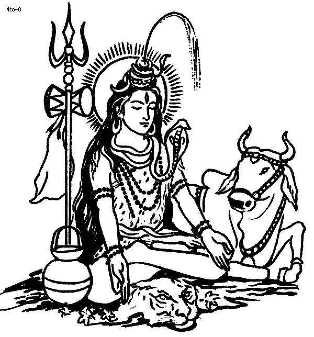Exotic shiva coloring page