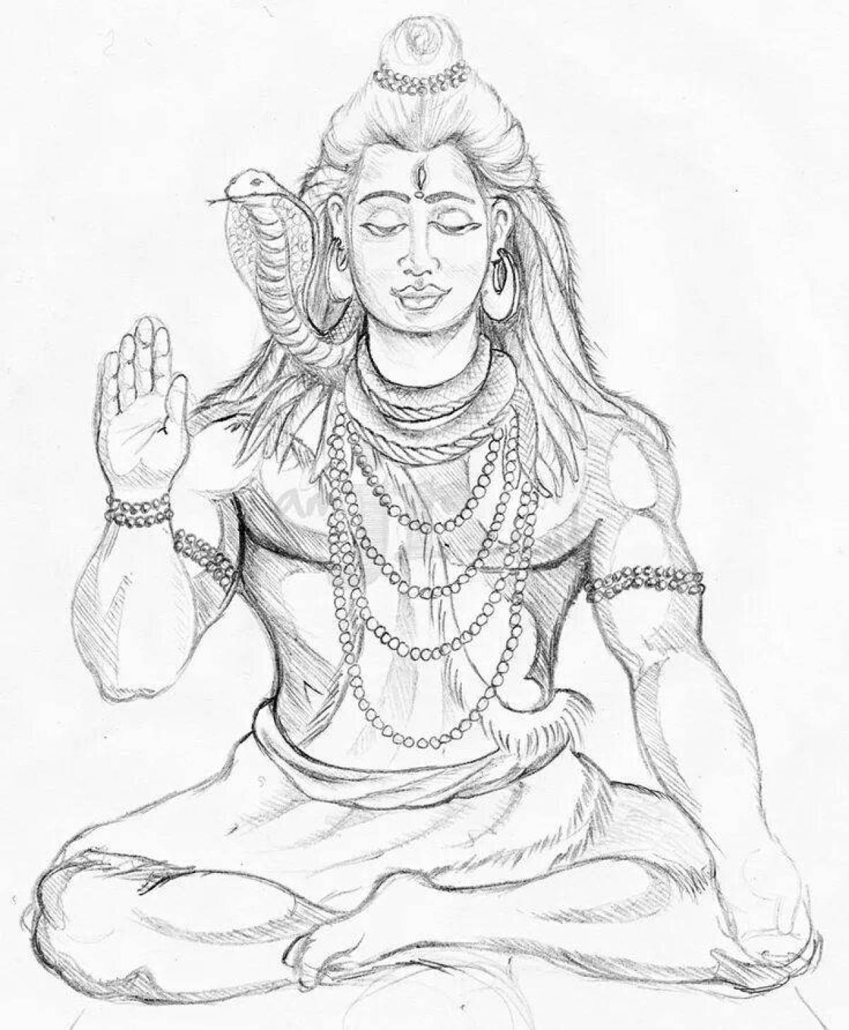 Animated shiva coloring page