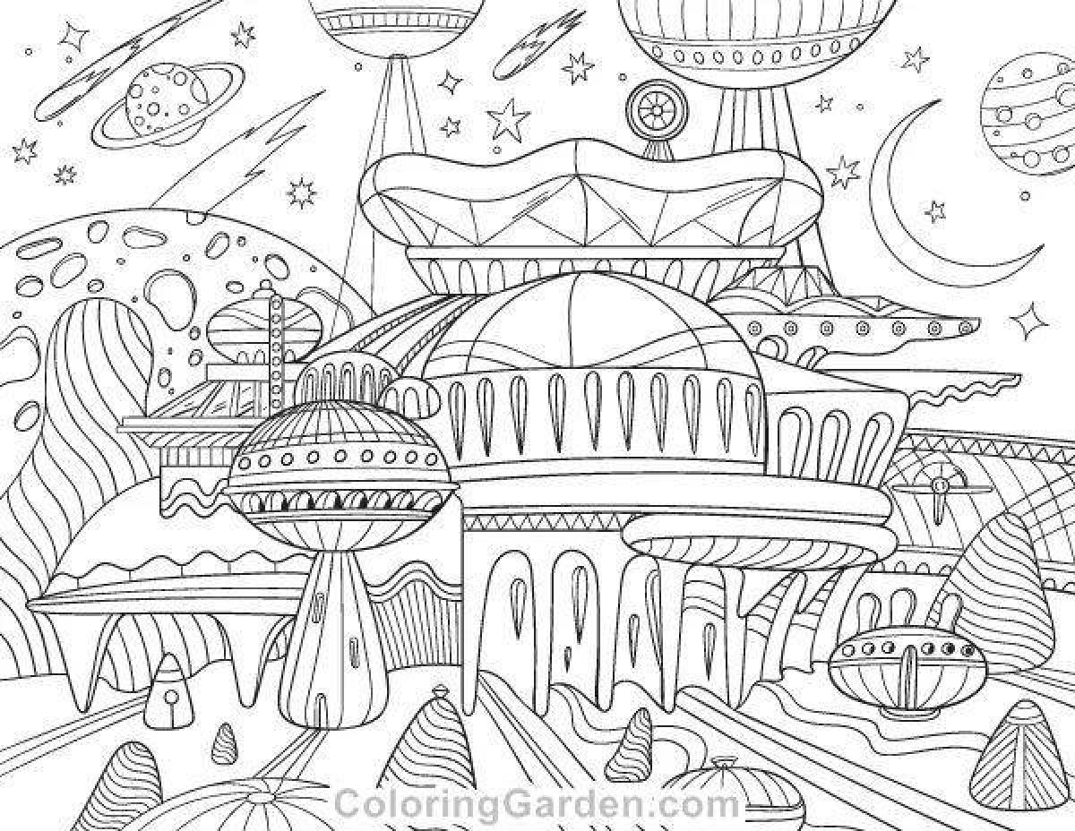 Optimistic future coloring page