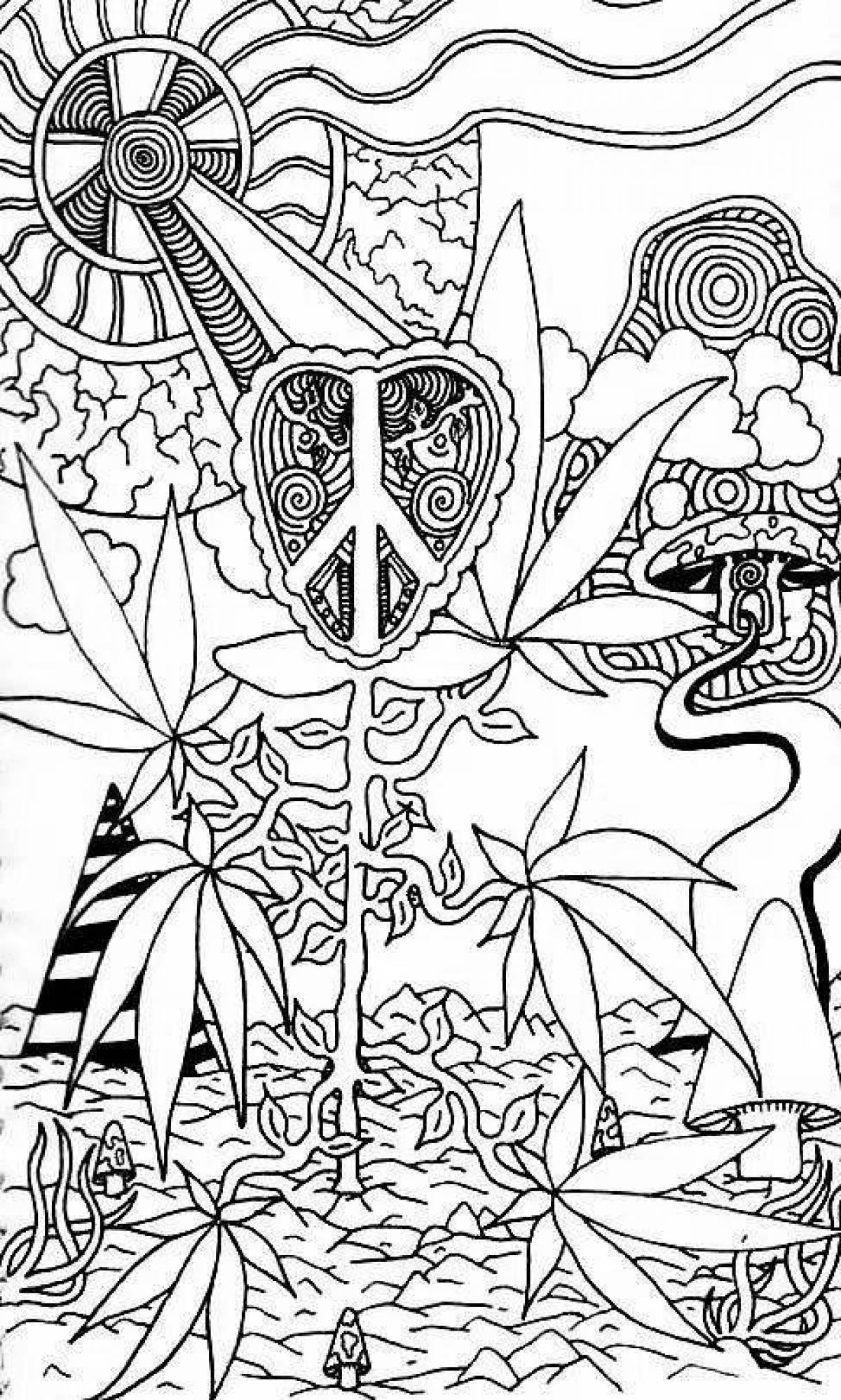 Abstract psychedelic coloring book
