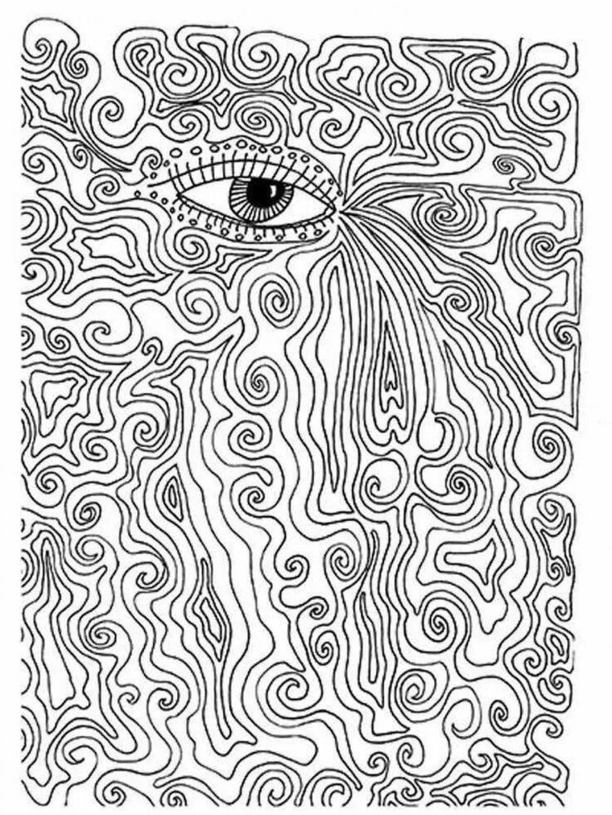 Fancy psychedelic coloring book