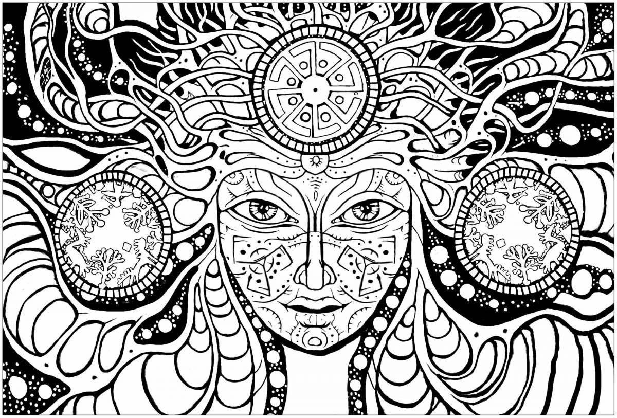 Dazzling psychedelic coloring book