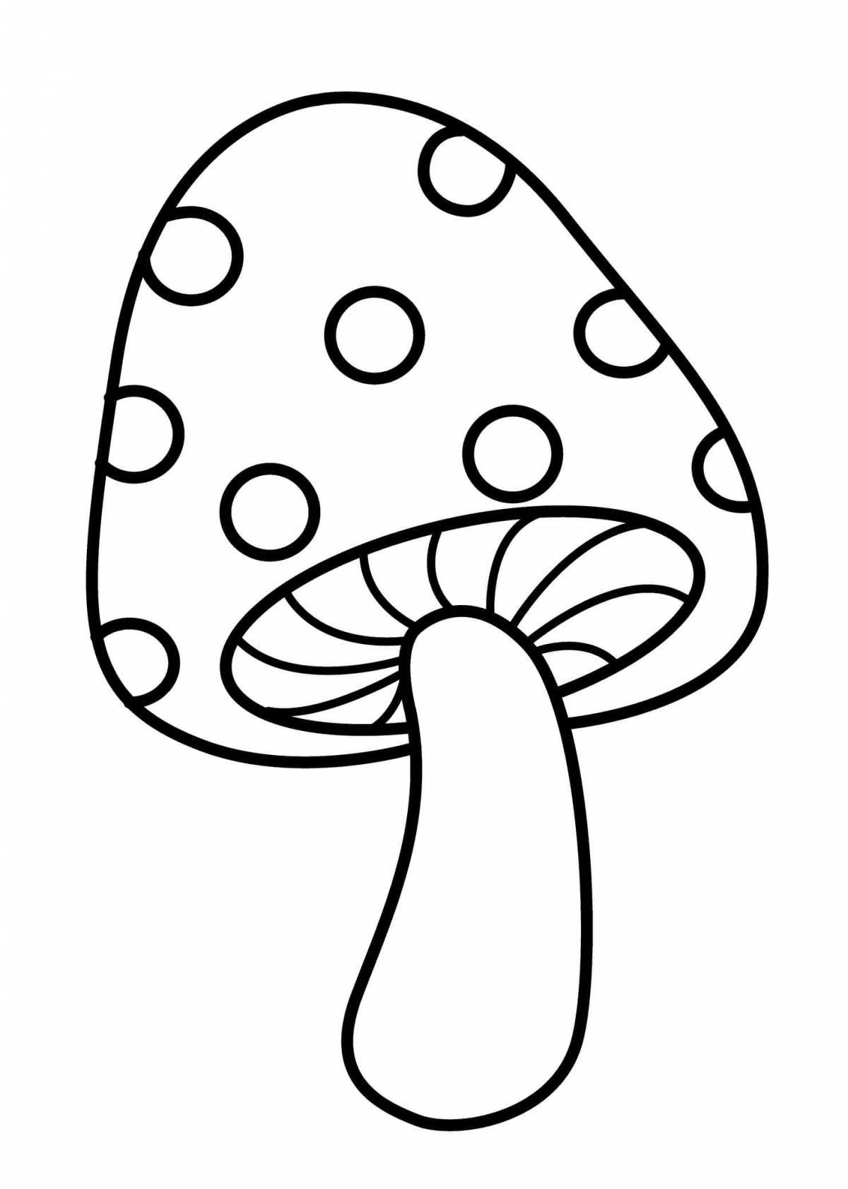 Radiant coloring page fly agaric aesthetics