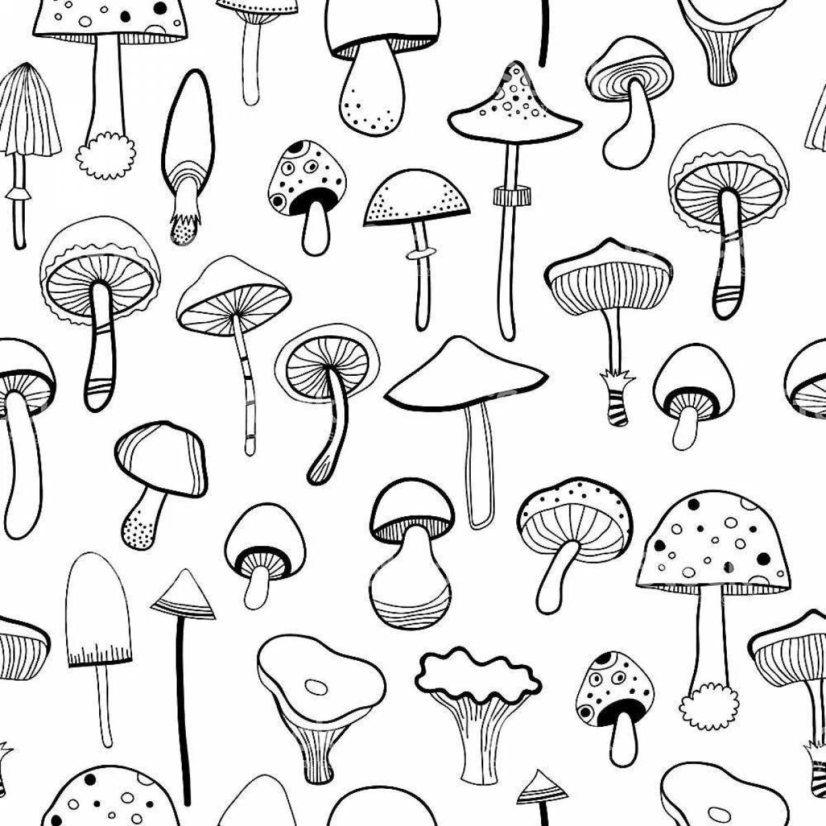 Glitter coloring fly agaric aesthetics