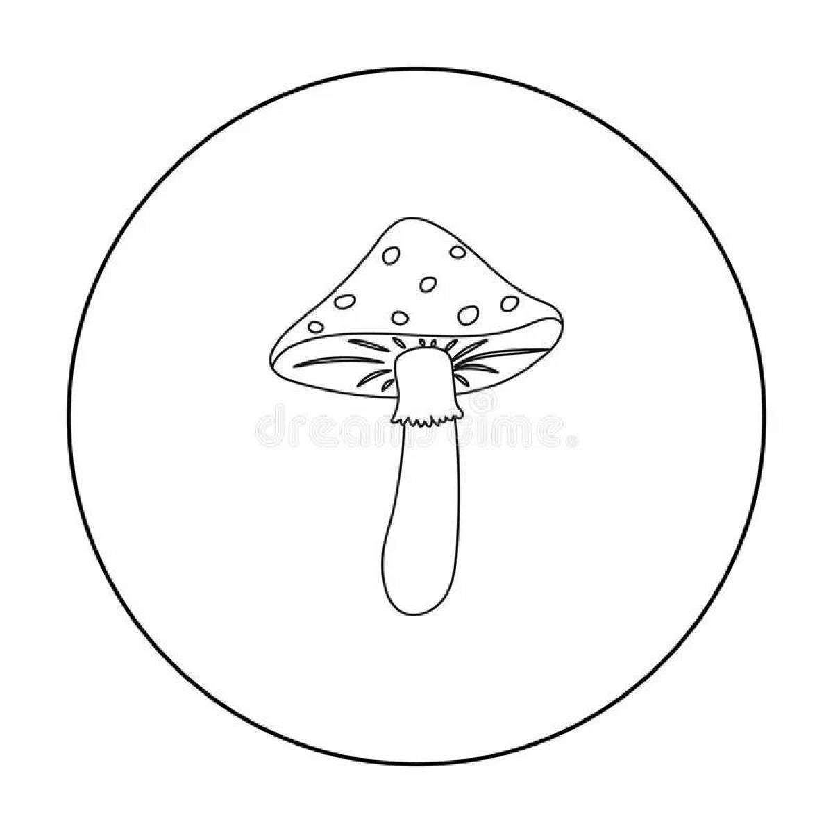 Serene coloring page fly agaric aesthetics