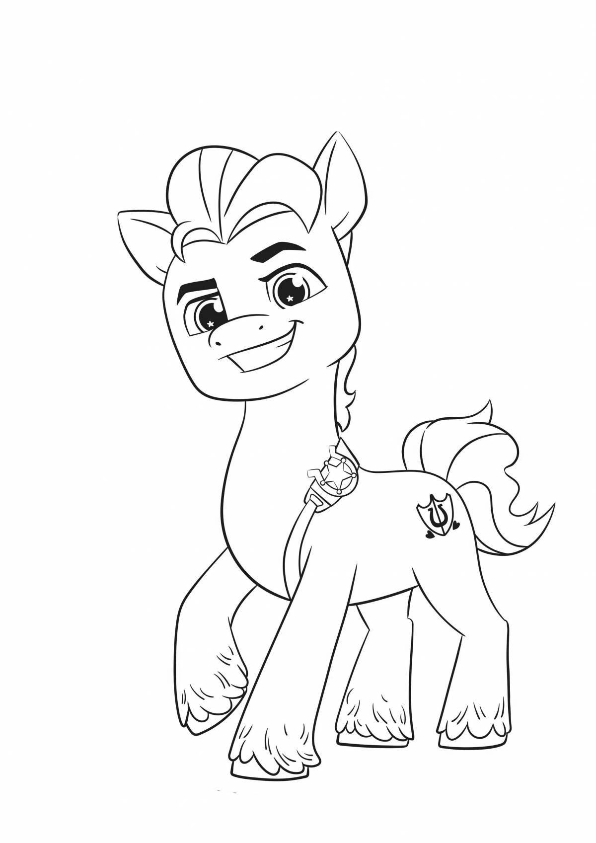 Great pony sleigh coloring page