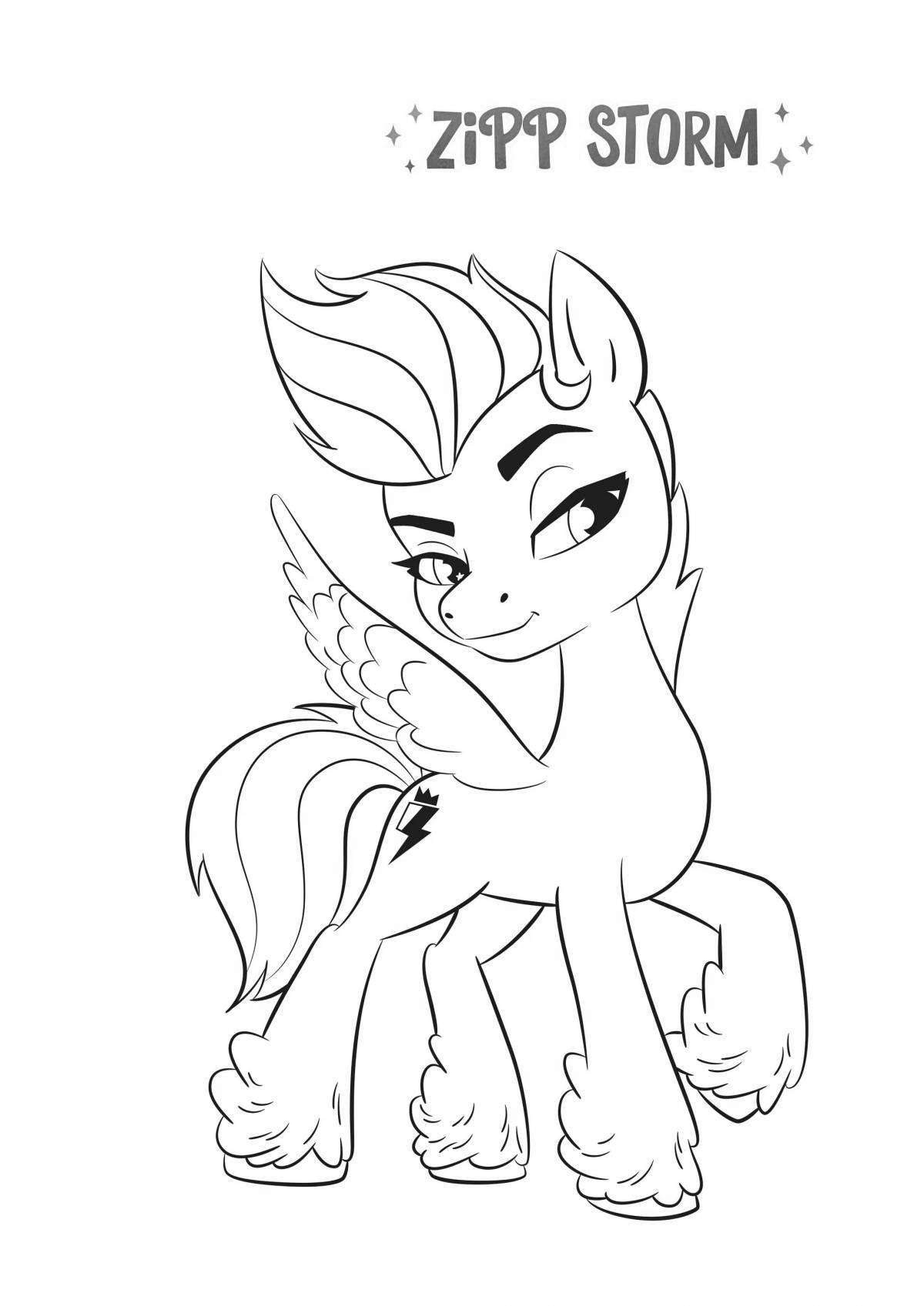 Holiday pony sleigh coloring page