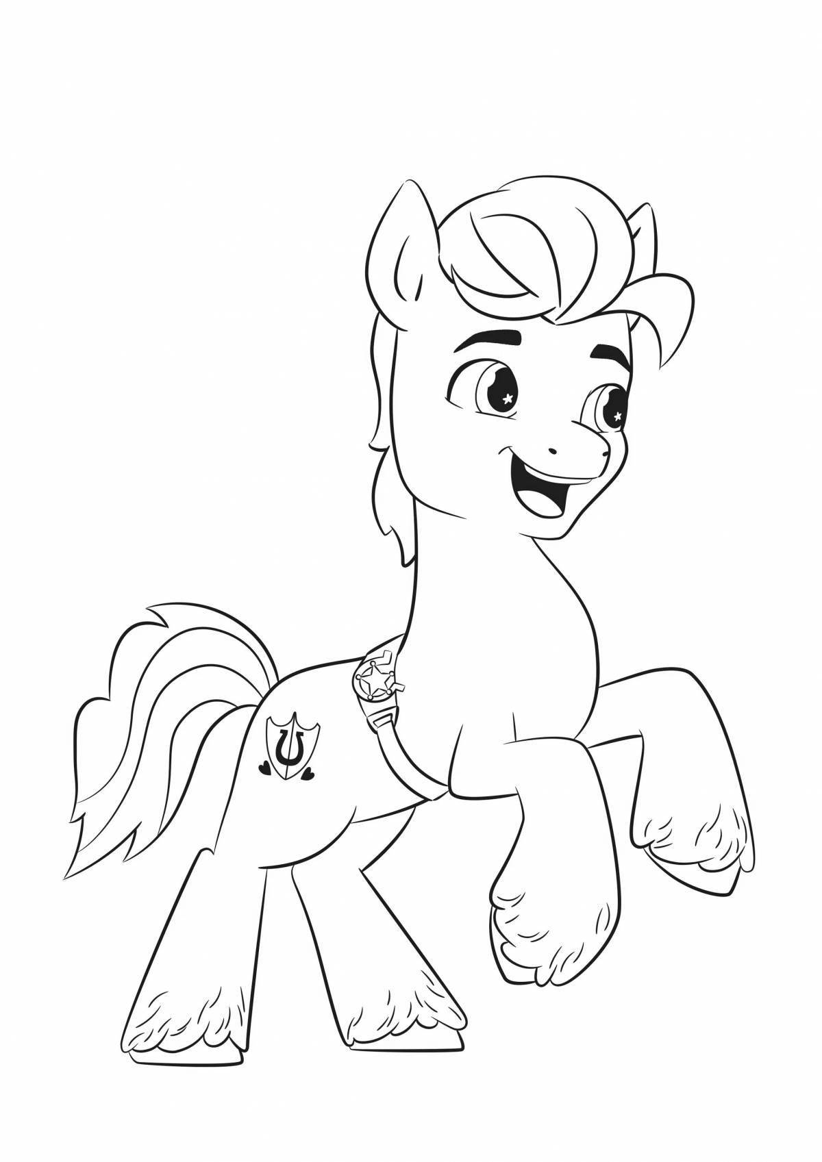 Shiny pony sleigh coloring page