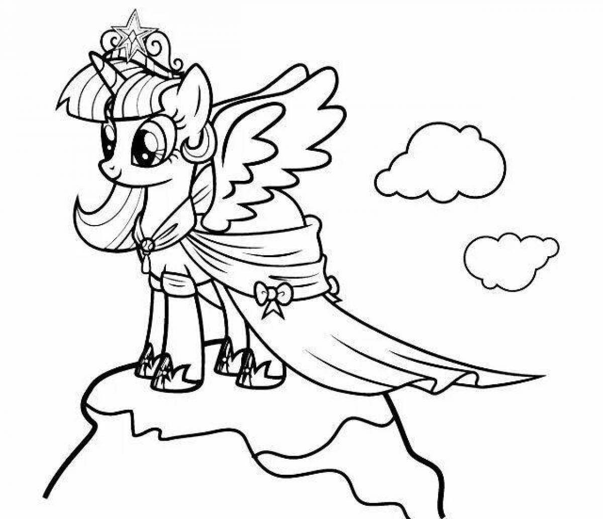 Awesome pony sleigh coloring page