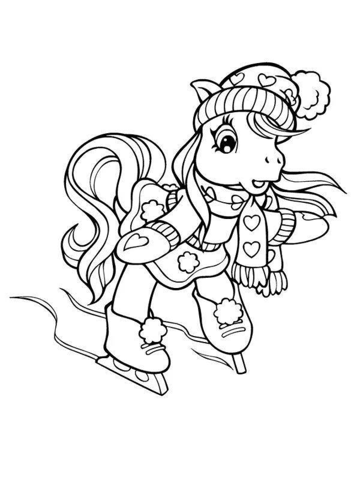 Fancy pony sleigh coloring page