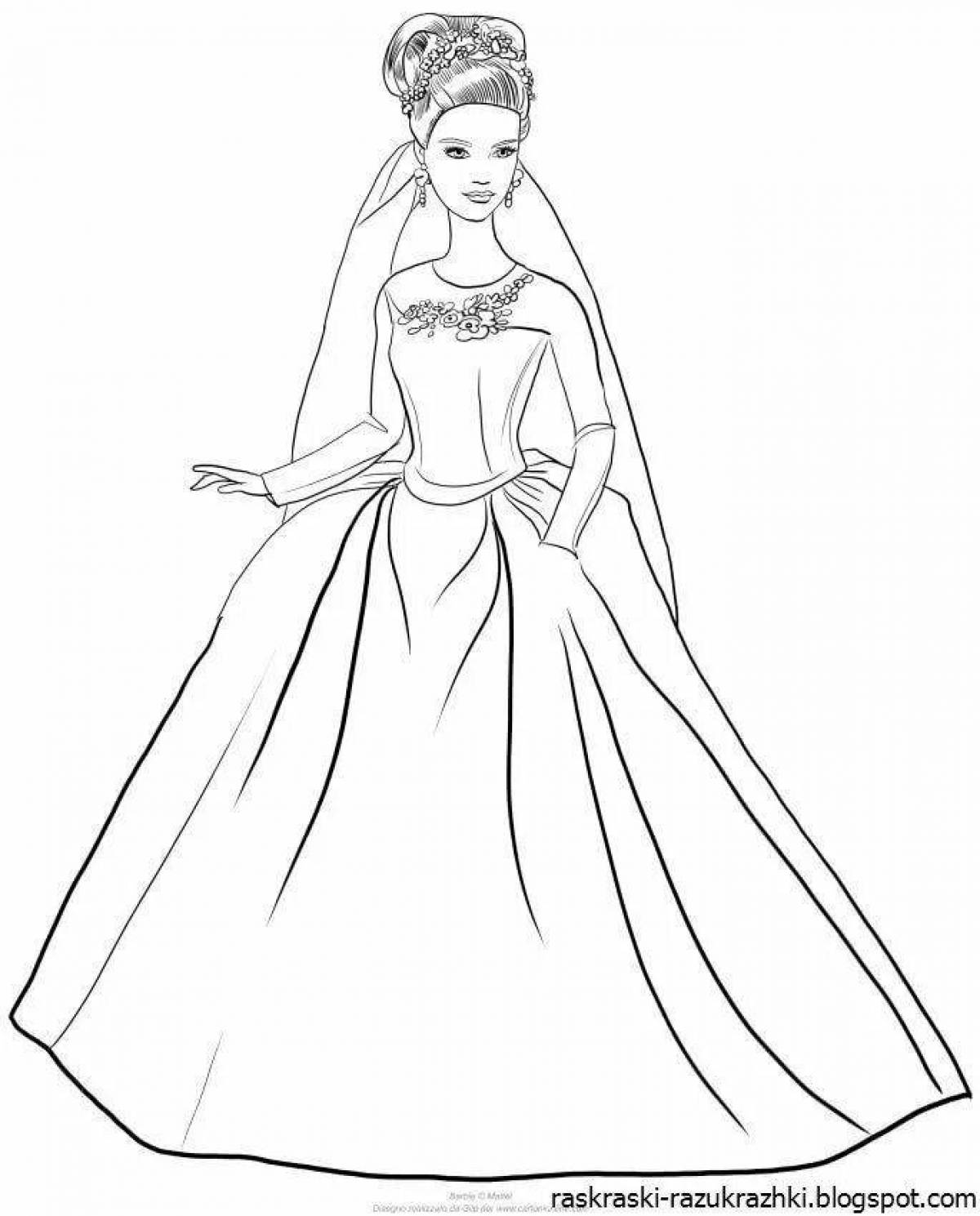 Princess dress grand coloring page