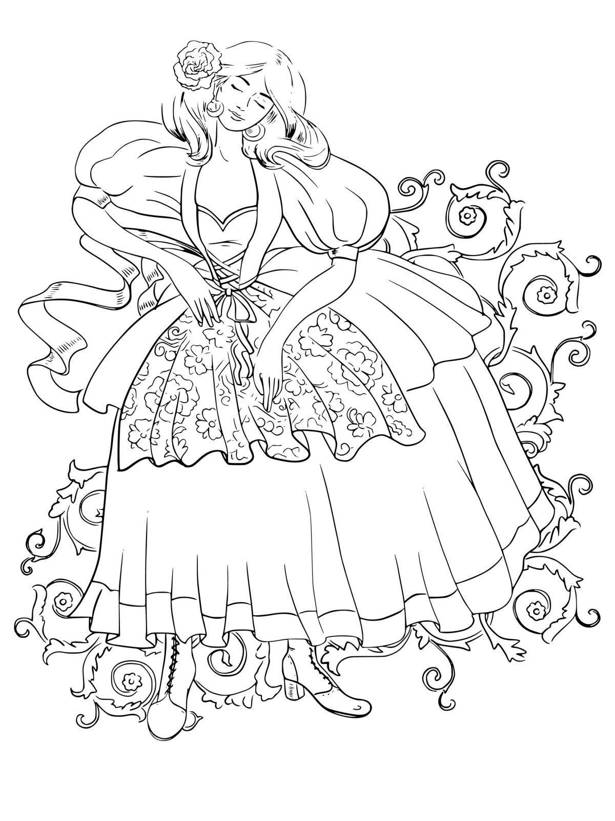 Sparkly princess coloring dress