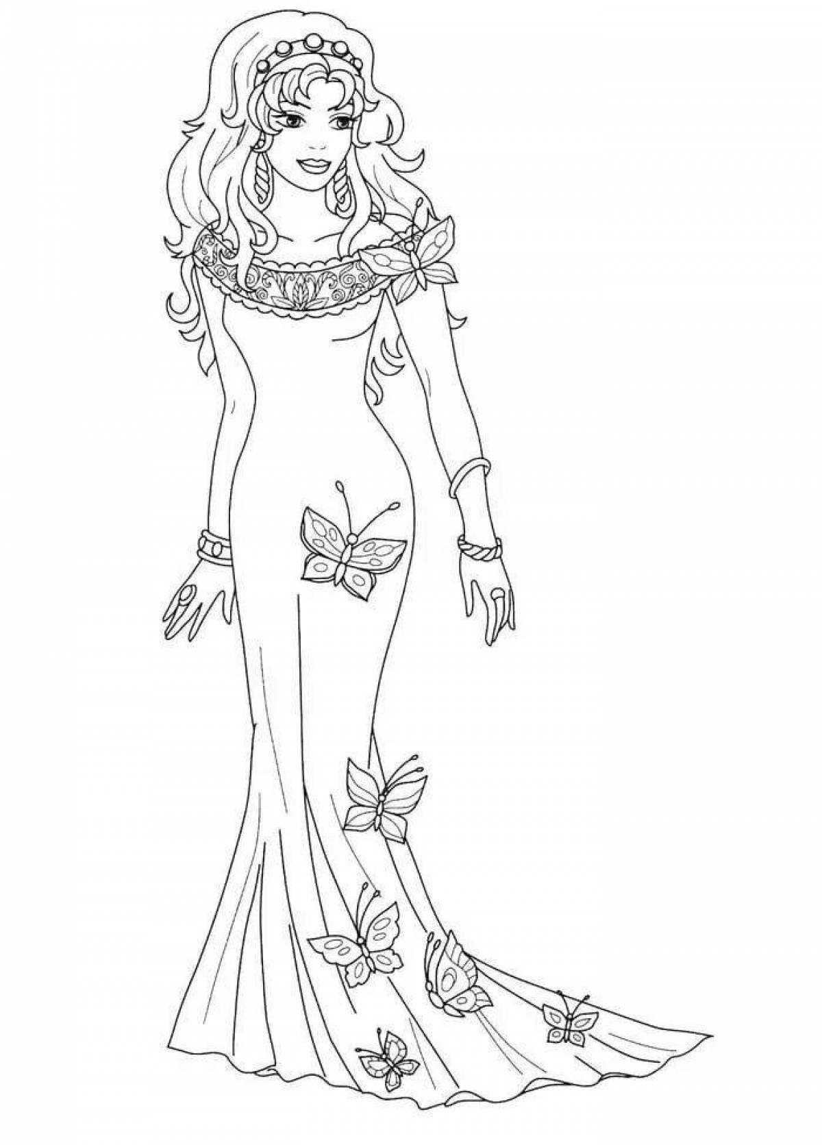 Coloring princess dress exalted