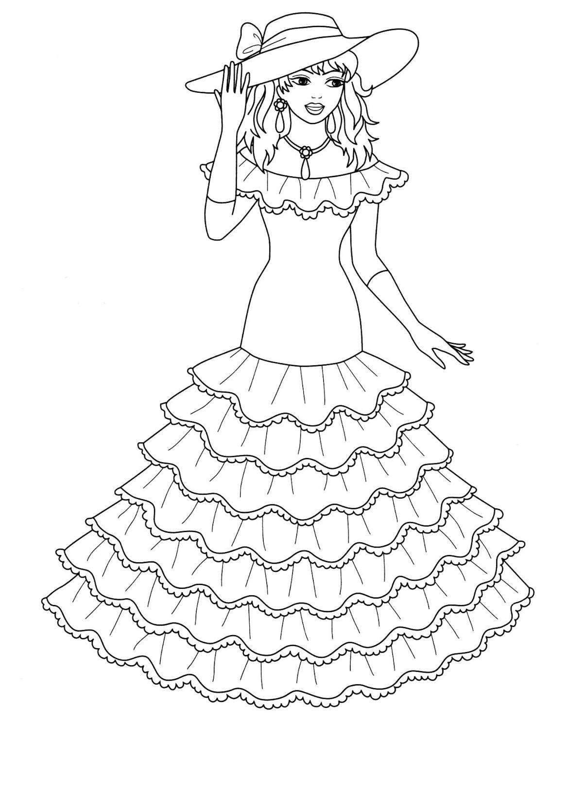 Princess dress regal coloring page