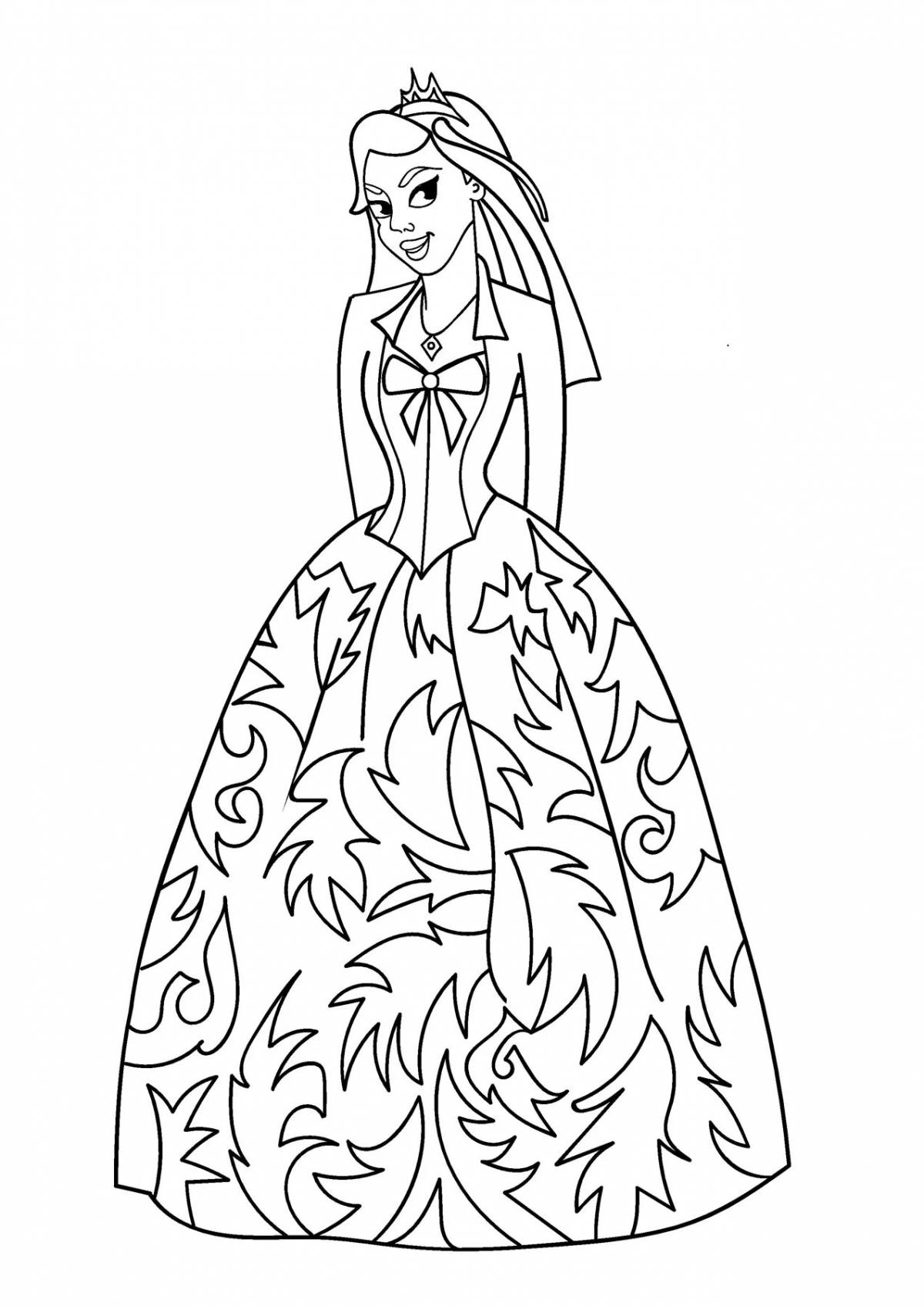 Decorative coloring of princess dress