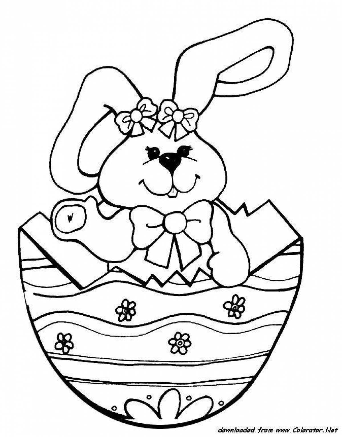 Playful Easter Bunny Coloring Page
