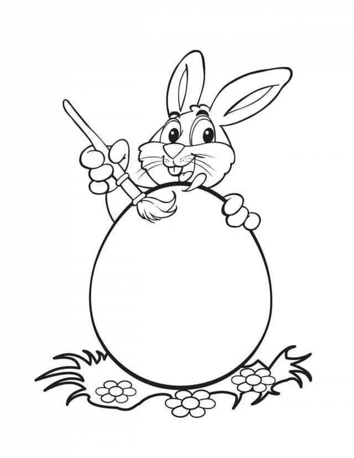 Easter bunny fluffy coloring book