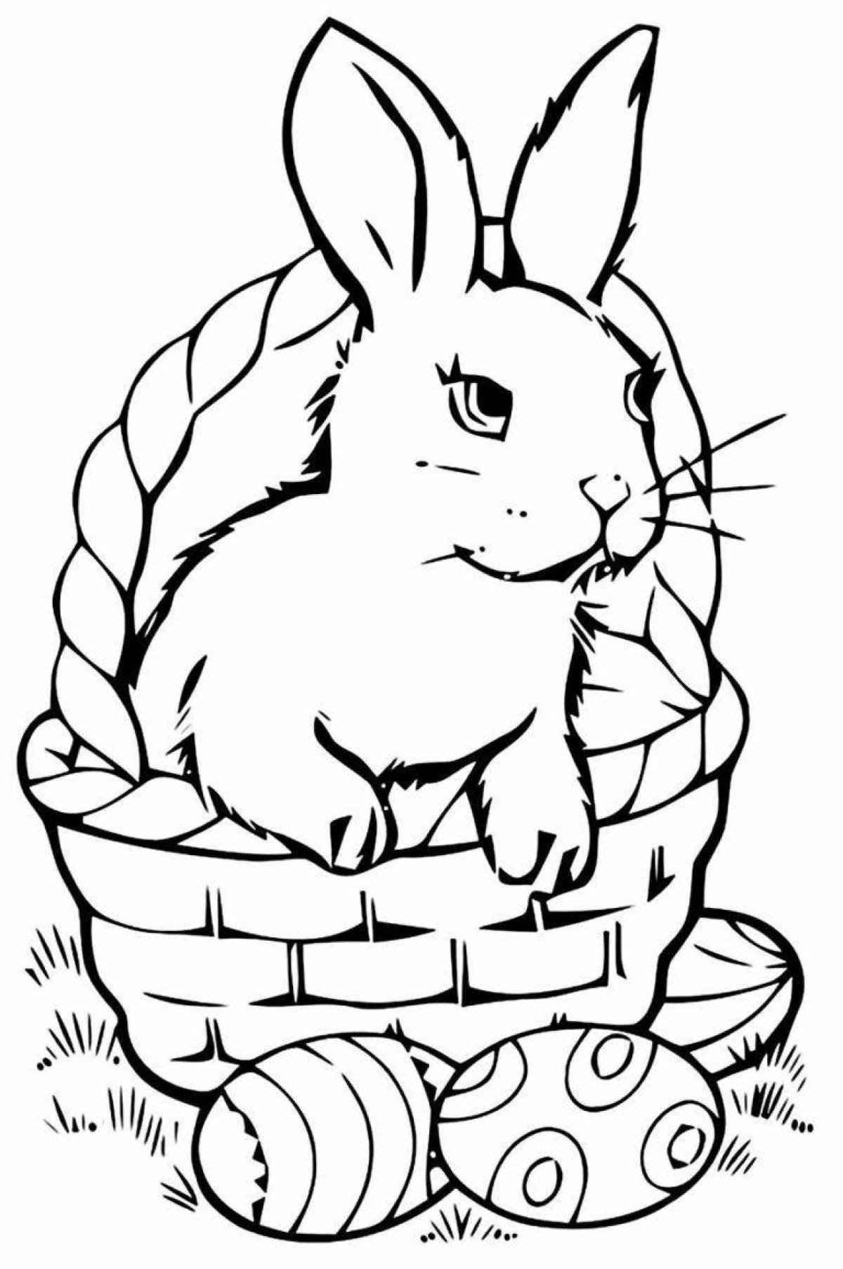 Happy easter bunny coloring book