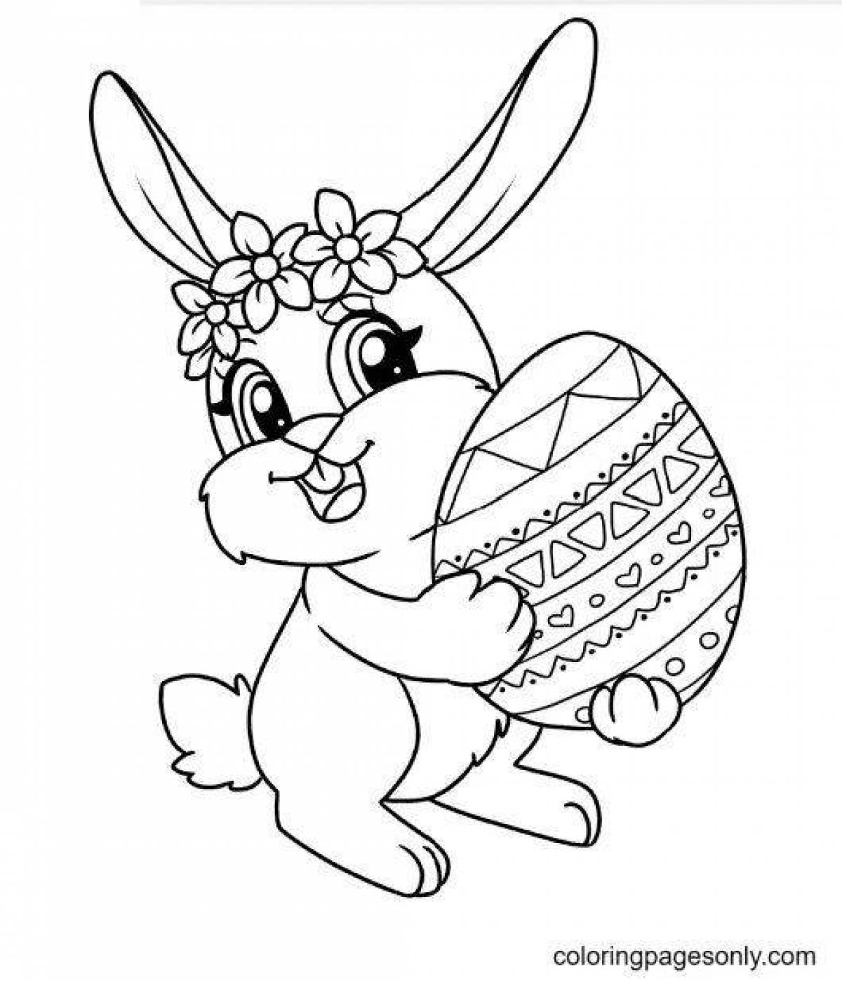 Восхитительная раскраска пасхальный кролик