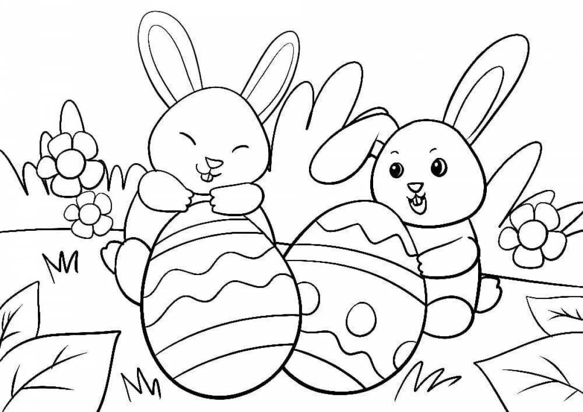 Holiday Easter Bunny Coloring Page