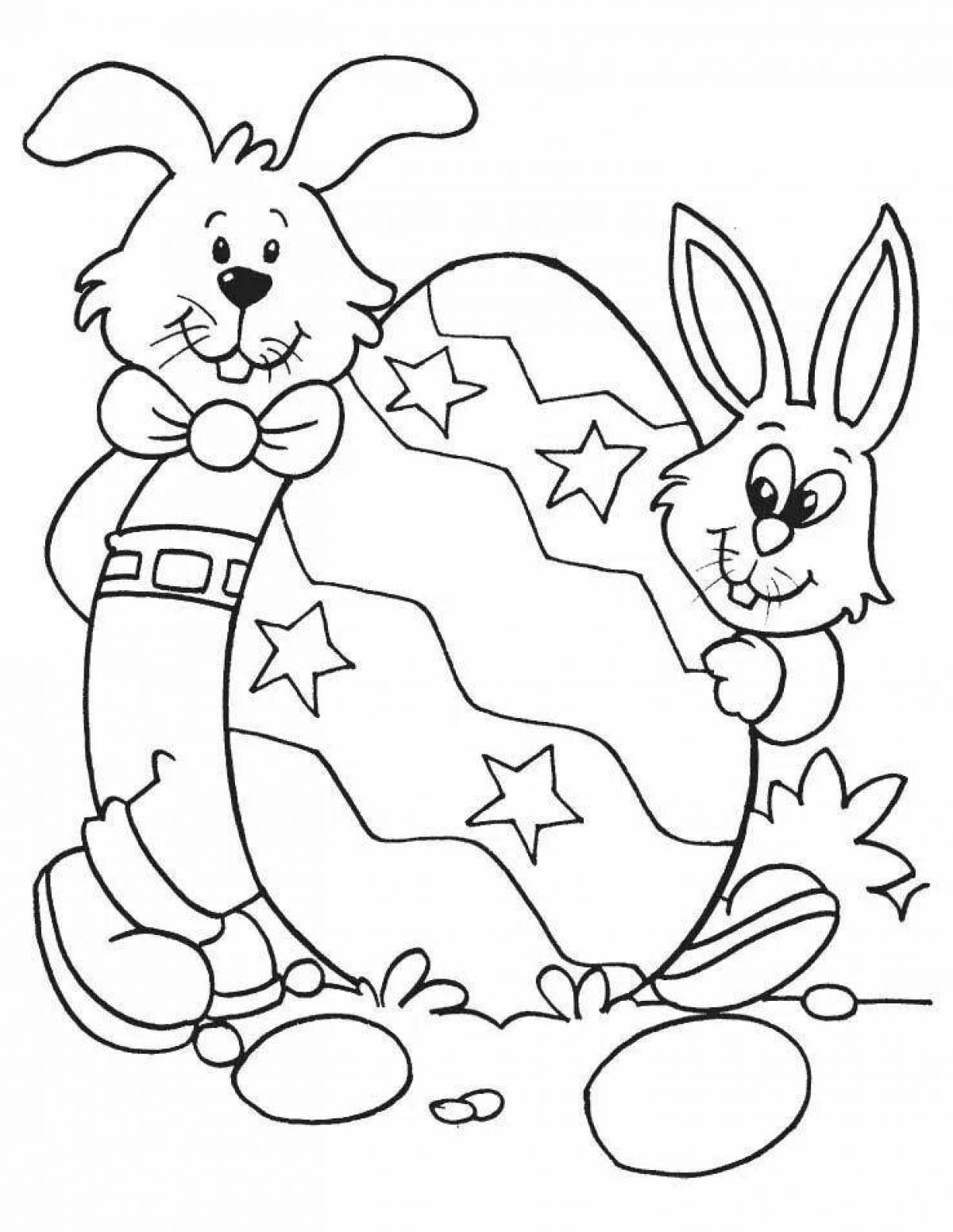 Сверкающая раскраска пасхальный кролик