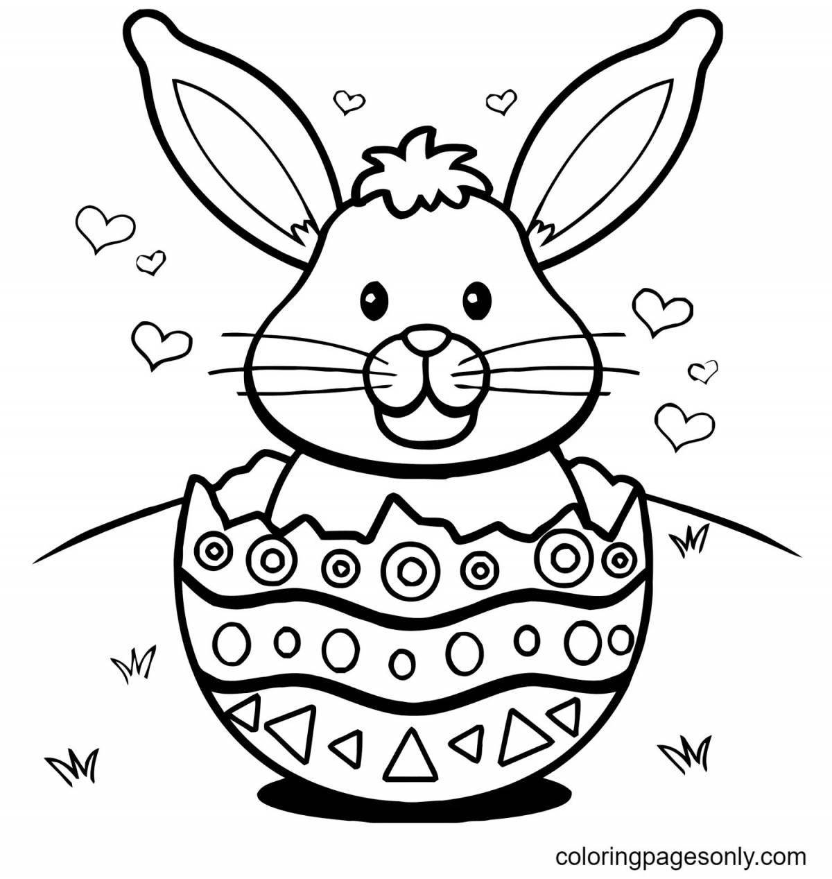 Озорная раскраска пасхальный кролик