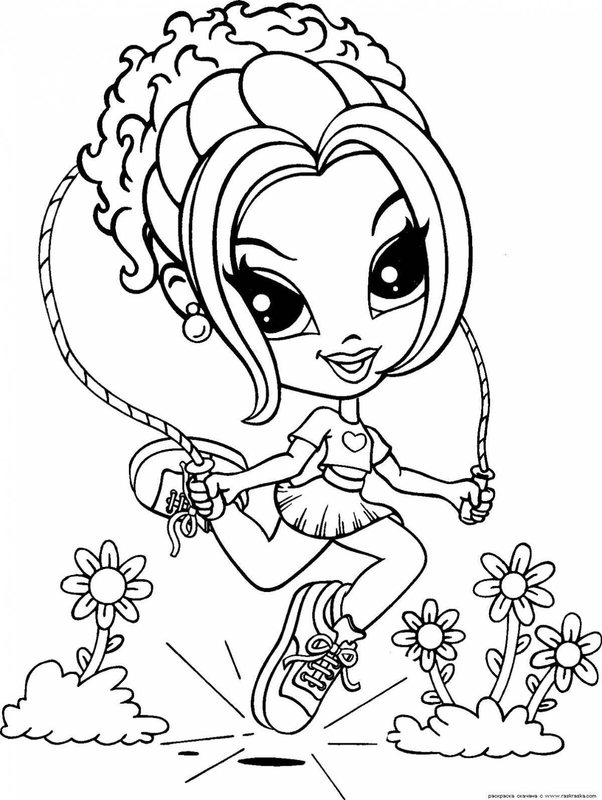 Playful coloring for girls pdf