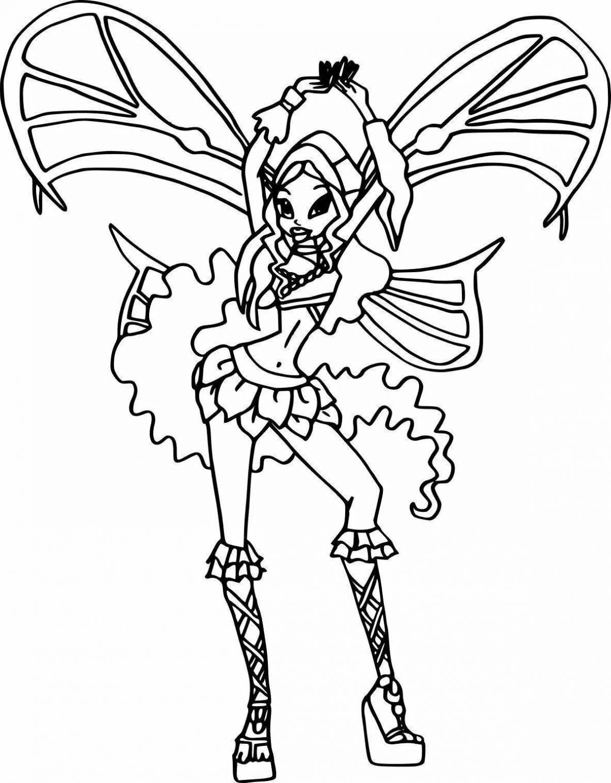 Winx layla believix adorable coloring page