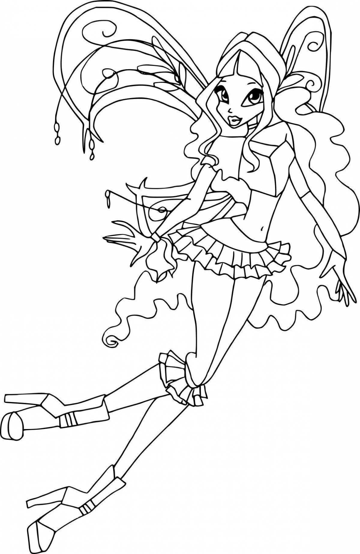 Radiant winx layla believix coloring page