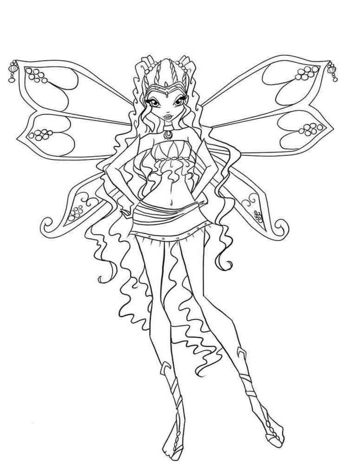 Awesome winx layla believix coloring page