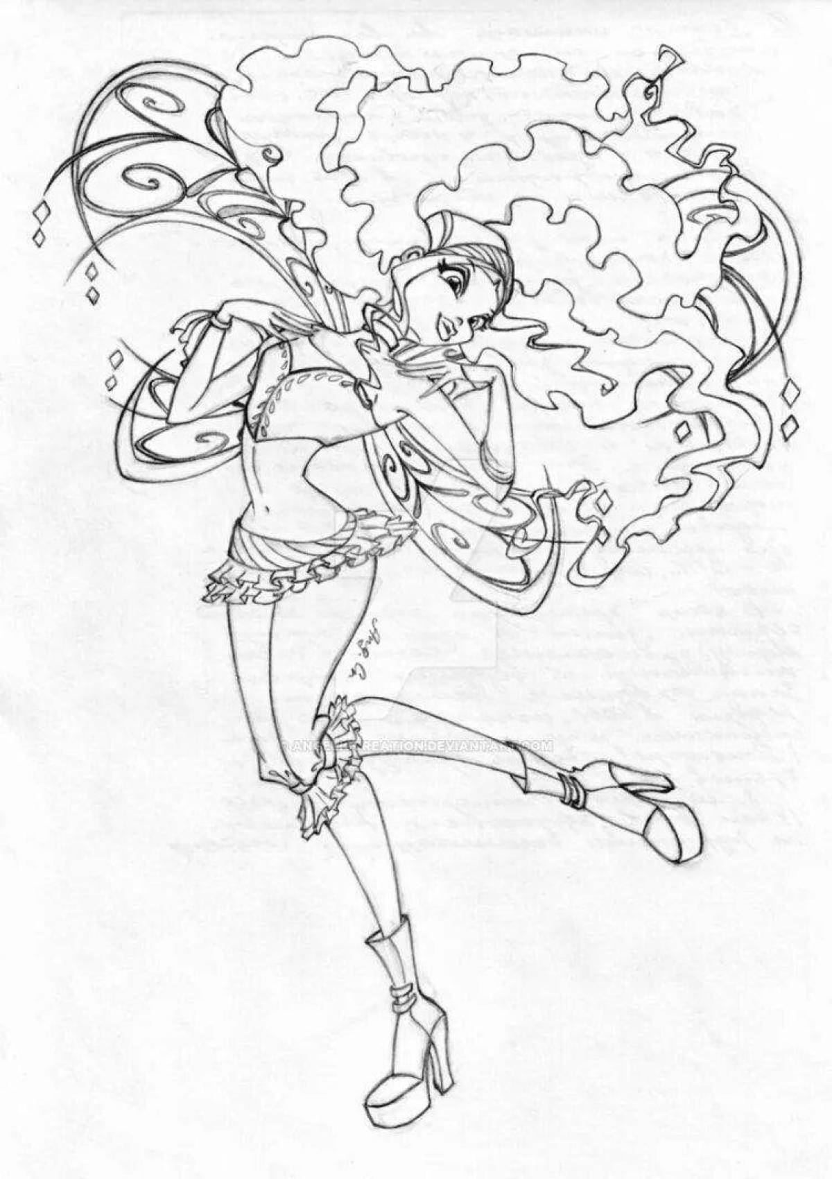 Winx layla believix amazing coloring page