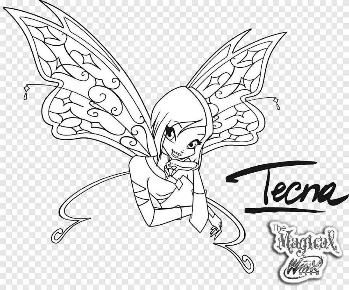 Shiny winx layla believix coloring page