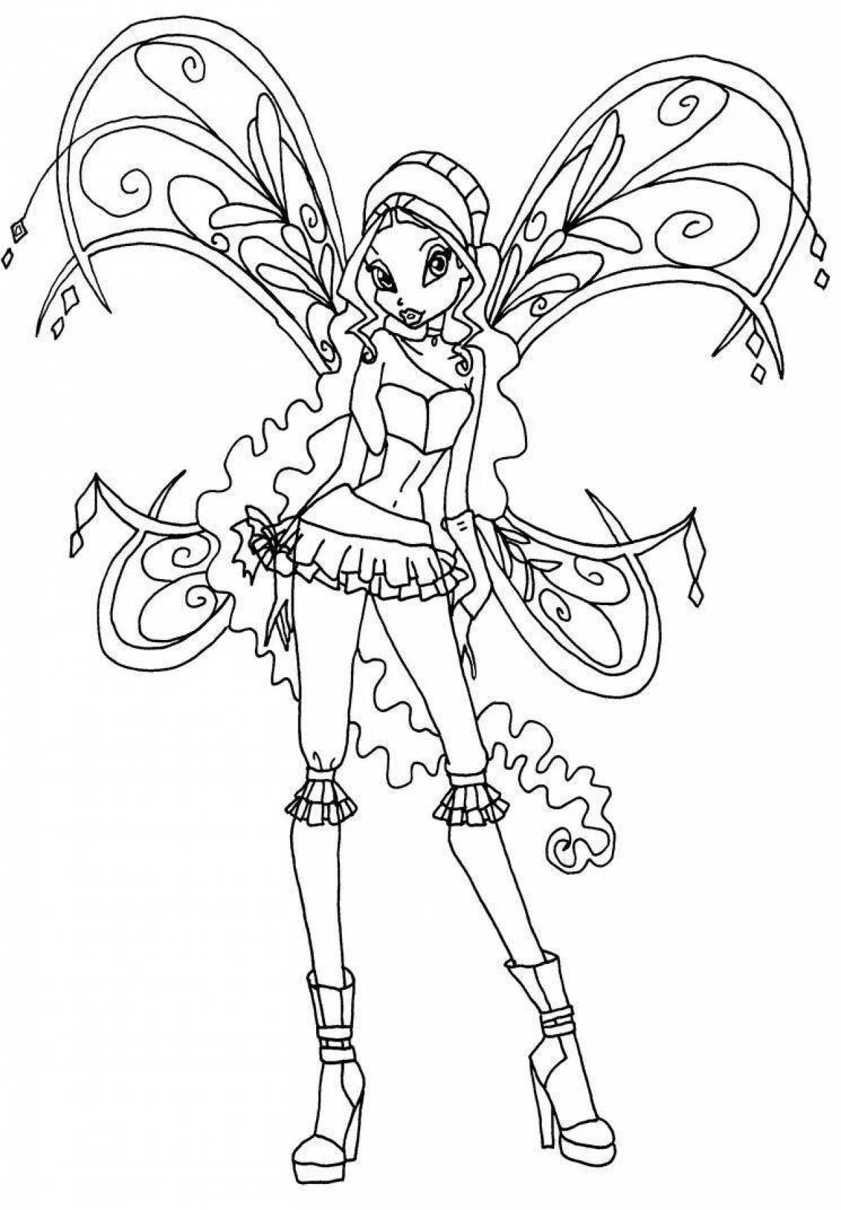 Violent winx layla believix coloring page