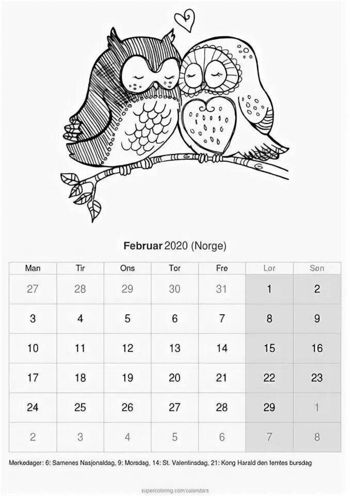 January 2023 dazzling calendar