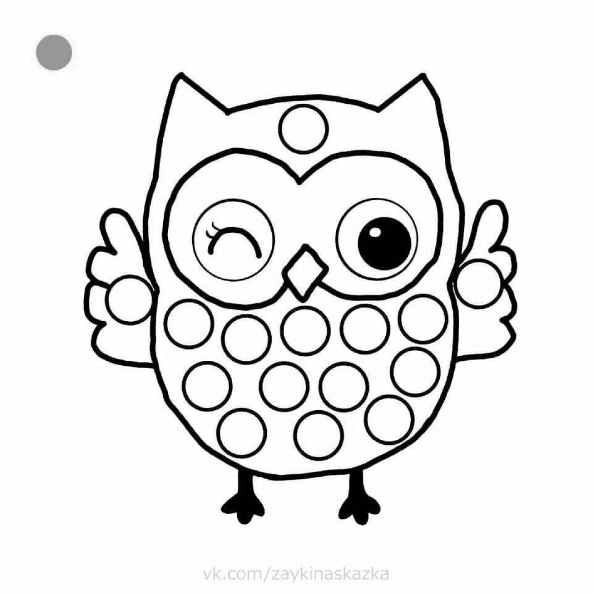 Cute owl coloring book for kids