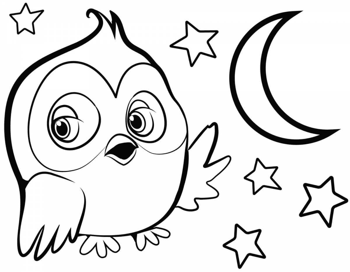 Fancy owl coloring book for kids