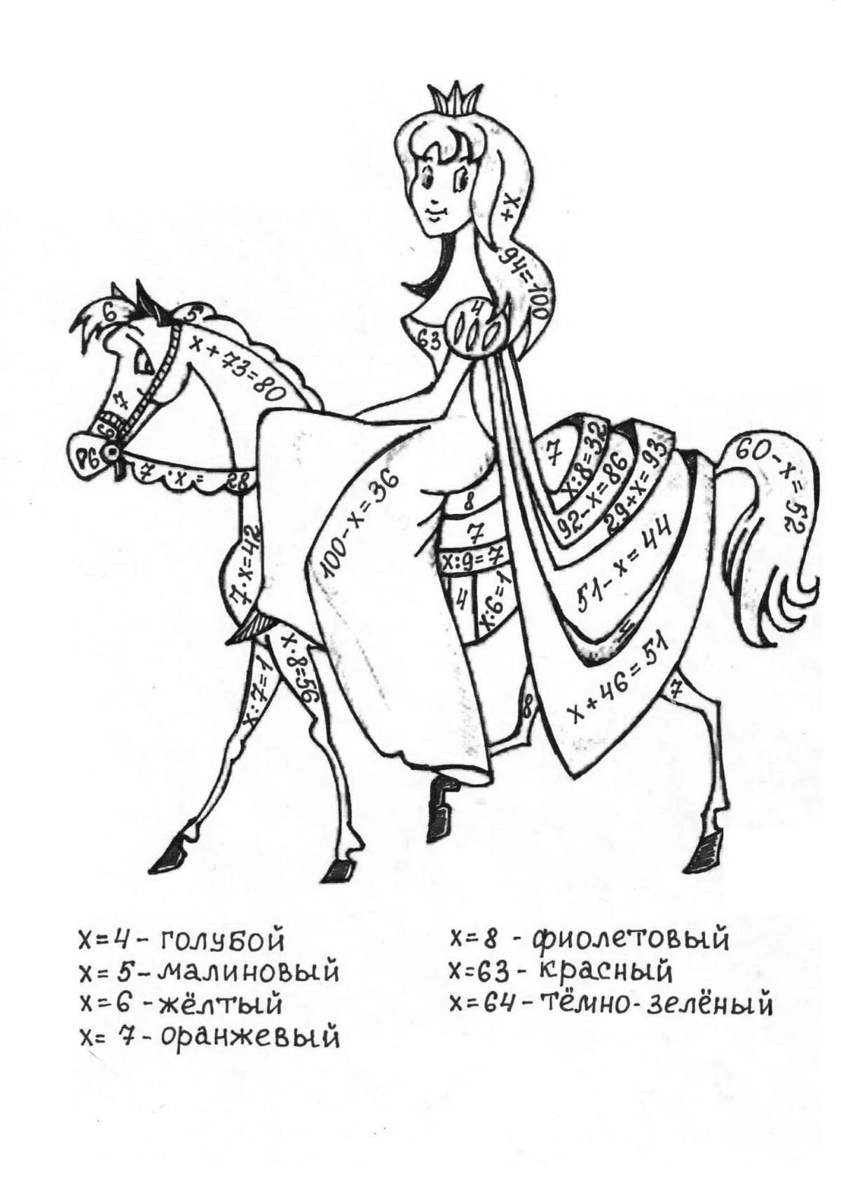 Photo Coloring bright equations for grade 2