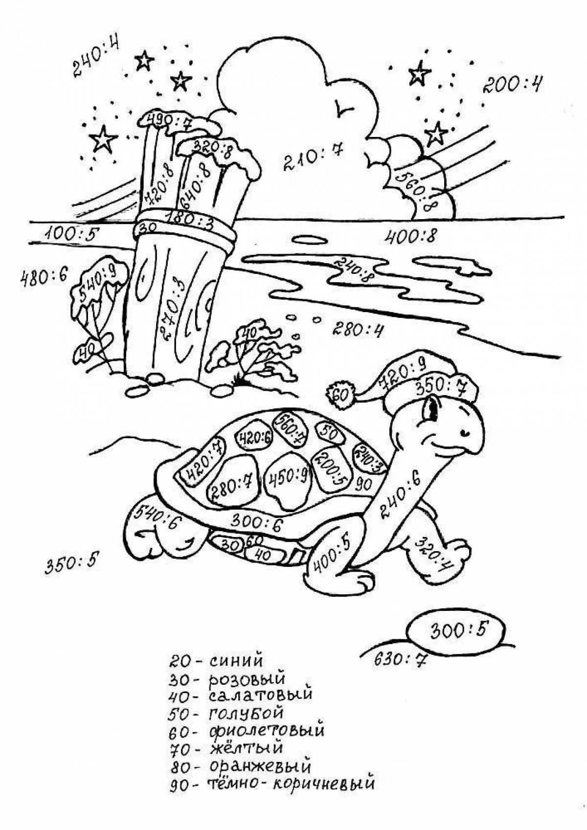 Photo Coloring stimulating equations grade 2
