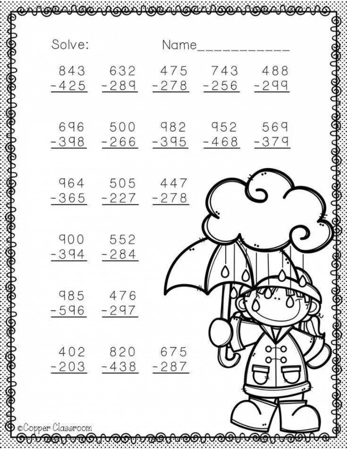 Colored explosive equations Grade 2 coloring