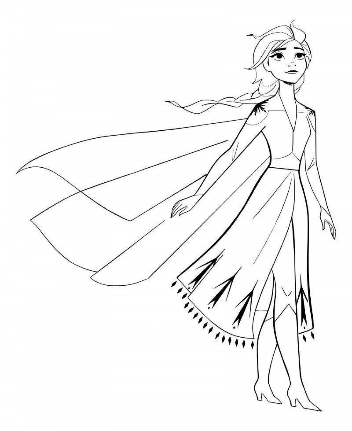 Gorgeous elsa coloring page