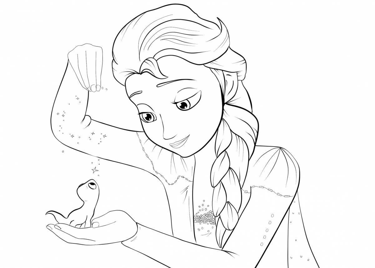 Playful elsa coloring