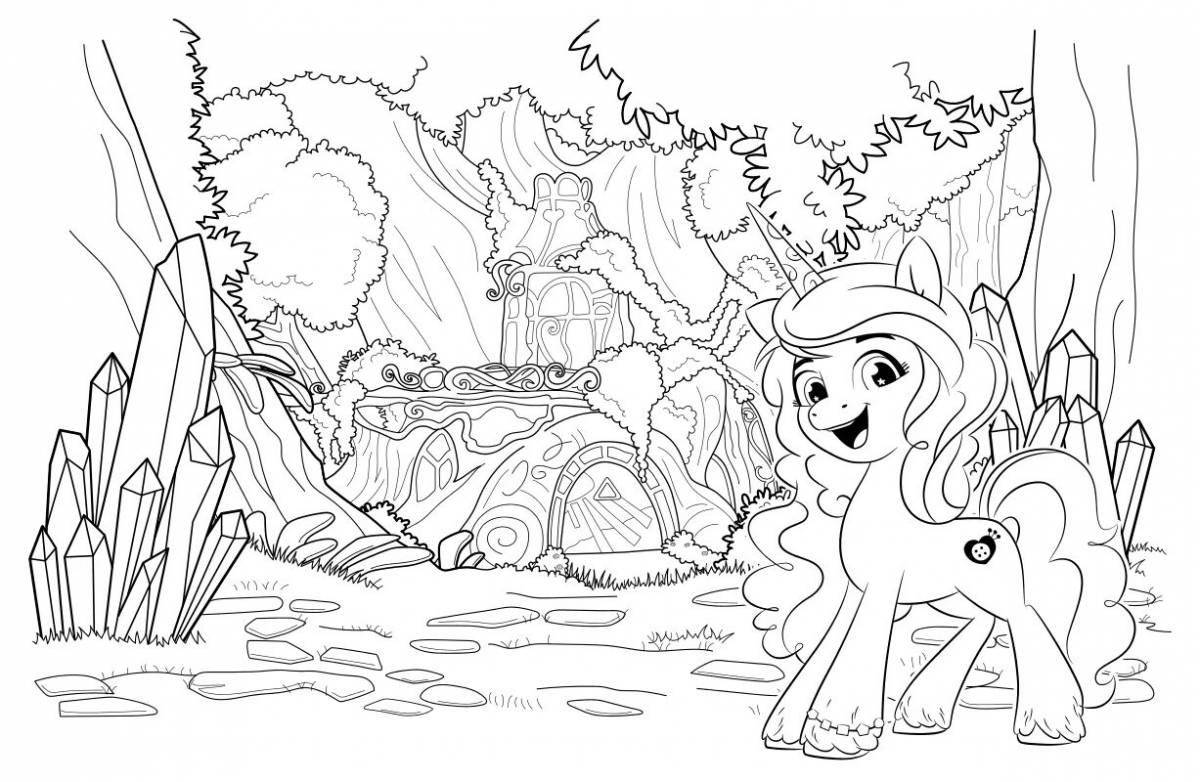Coloring page for a nice little pony of the new generation