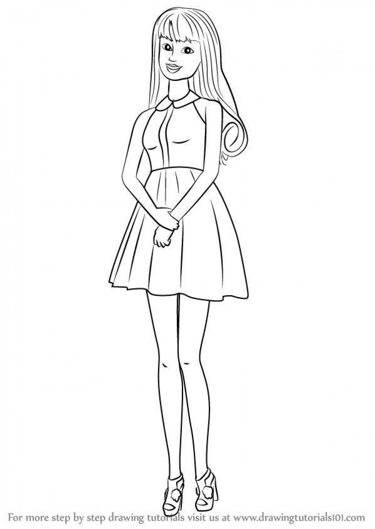 Full body coloring girl