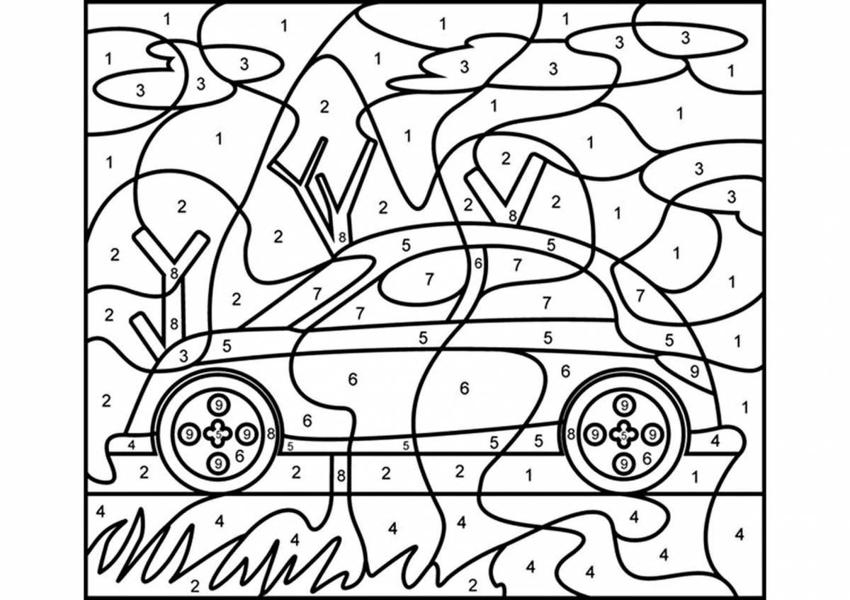 Coloring page 6 years by numbers