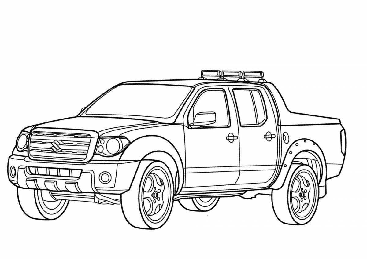 Colorful car coloring page for kids