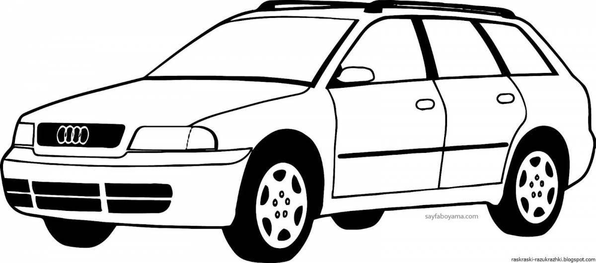 Playful car coloring page for toddlers