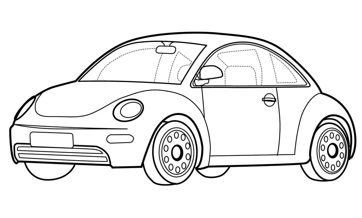 Adorable car coloring page for little ones
