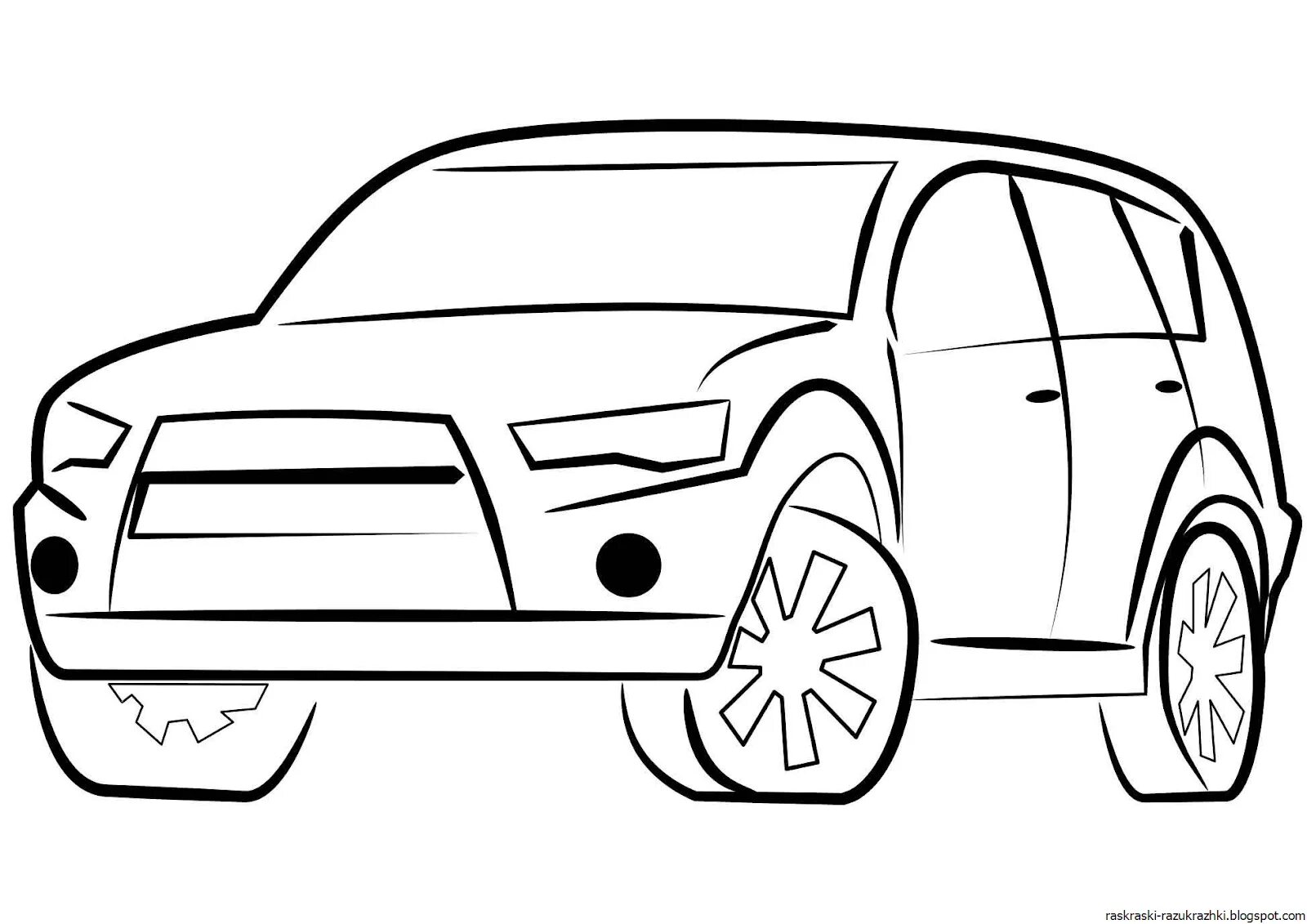 Cute passenger car coloring pages for kids