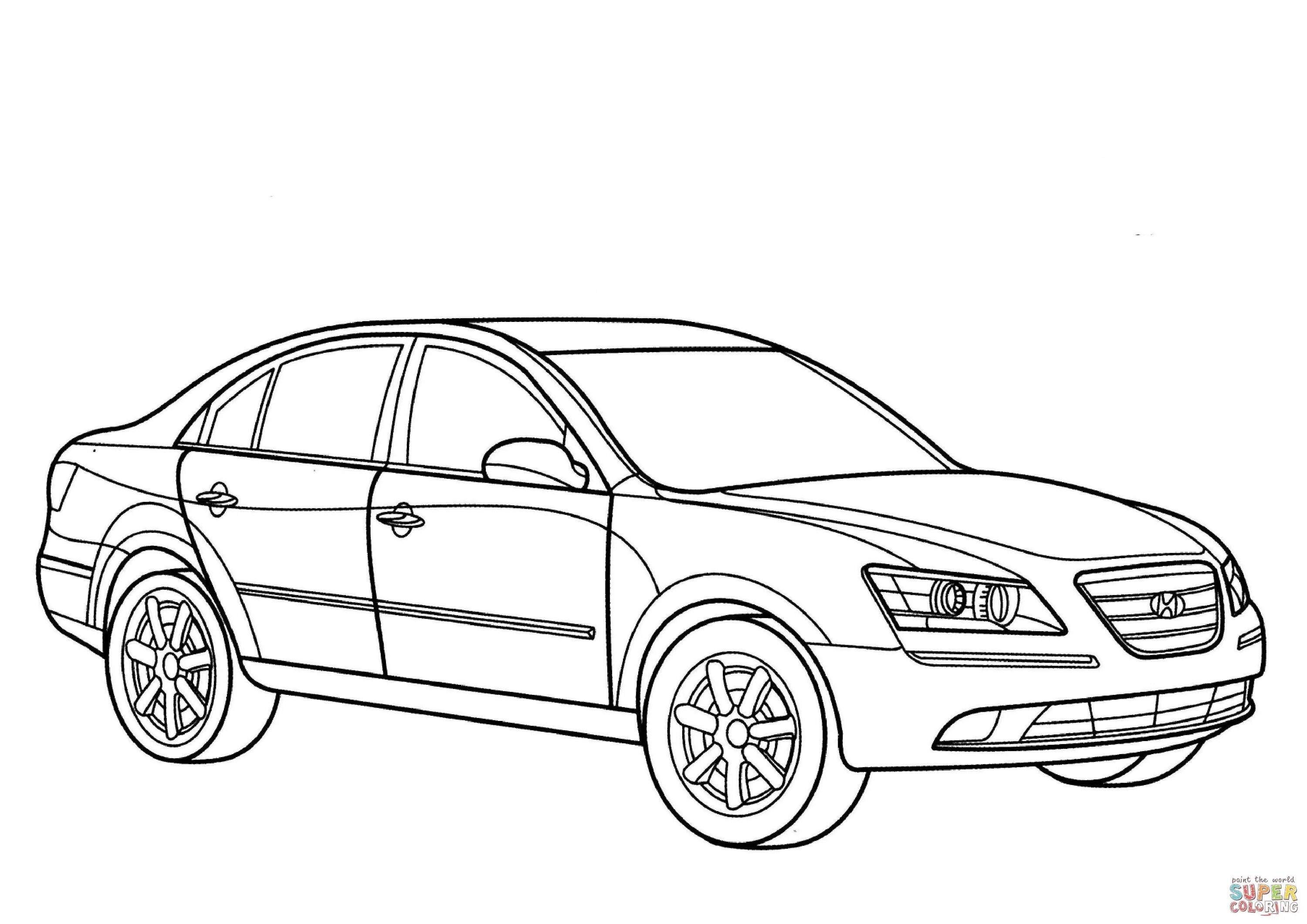 Beautiful car coloring page for kids