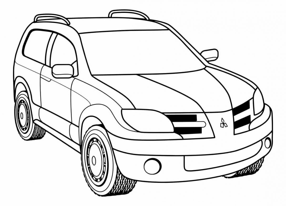 Attractive car coloring page for kids